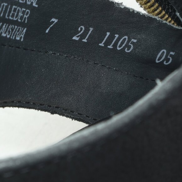 Paul Green Women UK7 US9 Black Leather Open Toe Back Strap Heeled Sandal Sabrina - Picture 13 of 16